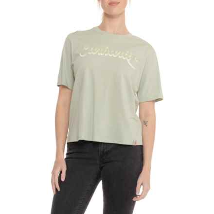 Carhartt 106833 TENCEL® Fiber Series Loose-Fit Script Graphic T-Shirt - Short Sleeve, Factory Seconds in Sage
