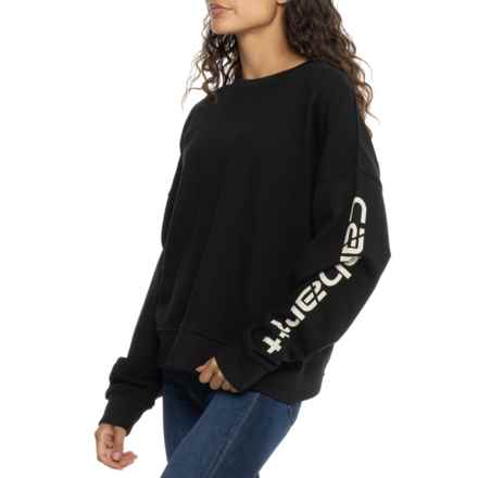 Carhartt 106890 TENCEL® Fiber Series Loose Fit Graphic Sleeve Sweatshirt in Black