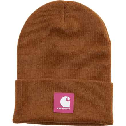 Carhartt 106920 Knit Rubber Patch Beanie in Carhartt Brown
