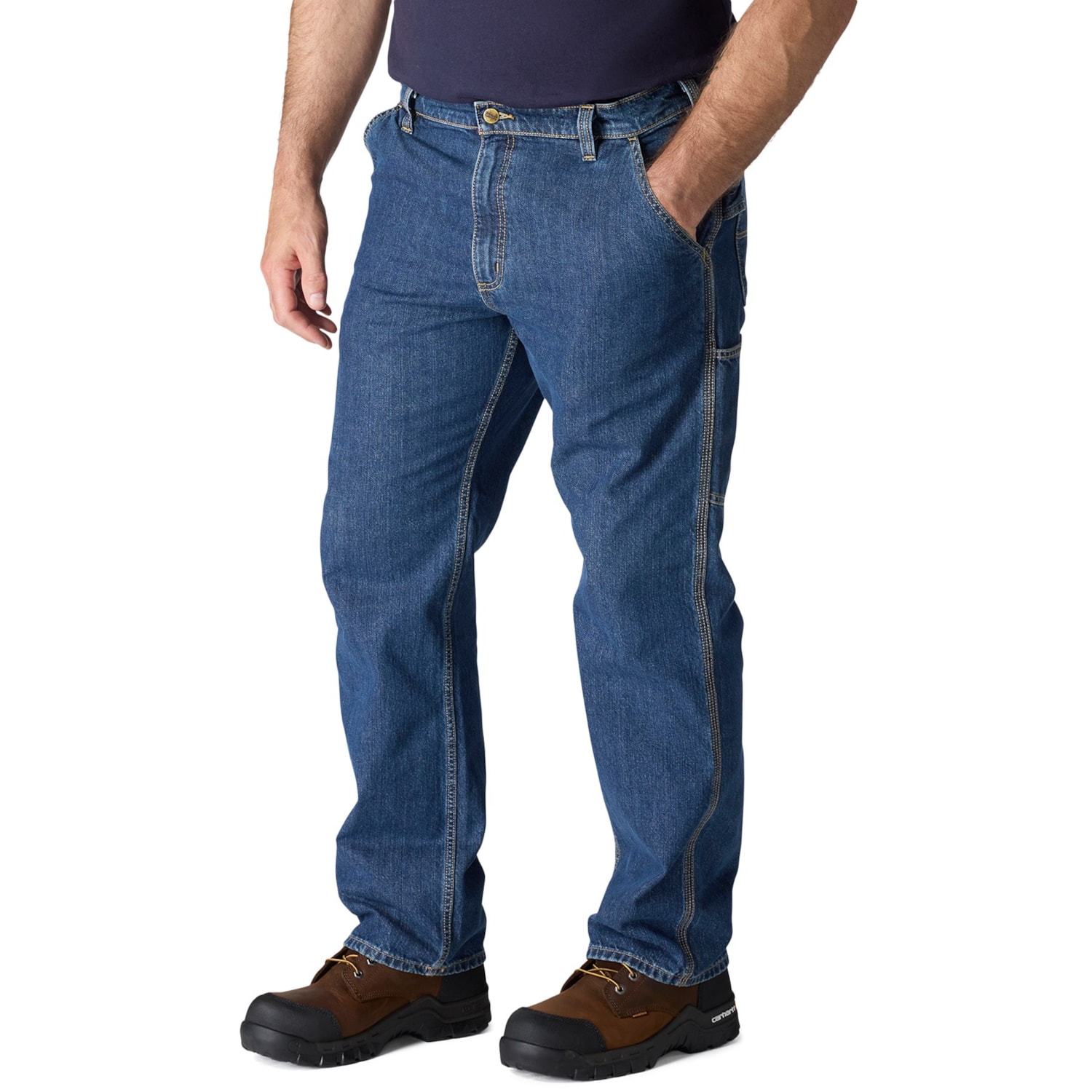 Carhartt 107229 Big and Tall Flame-Resistant Loose Straight Fit Denim Dungaree Pants - Factory Seconds