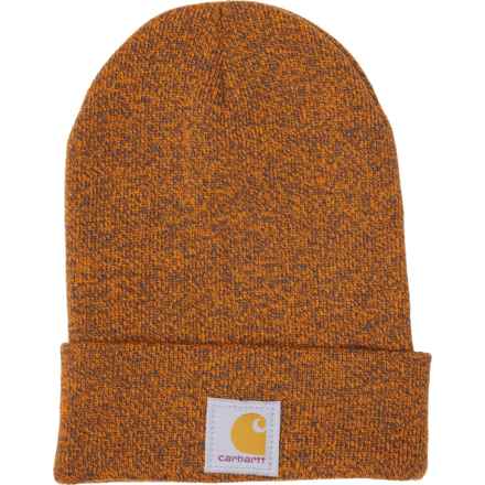 Carhartt A18 Knit Cuffed Beanie in Rust/Coal Marl
