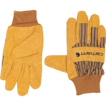 Carhartt A551 Duck and Synthetic Suede Knit Cuff Work Gloves in Brown