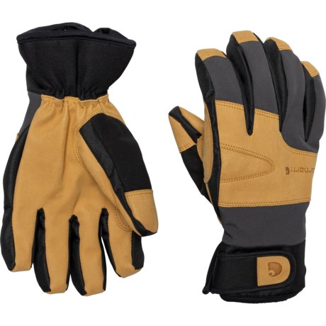 Carhartt A704 Winter Dex Cow Grain Gloves - Insulated (For Men) in Dark Grey/Brown