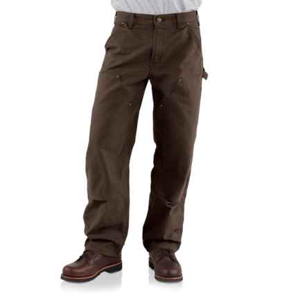 Carhartt B136 Washed Duck Double-Front Work Dungaree Pants - Factory Seconds in Dark Brown