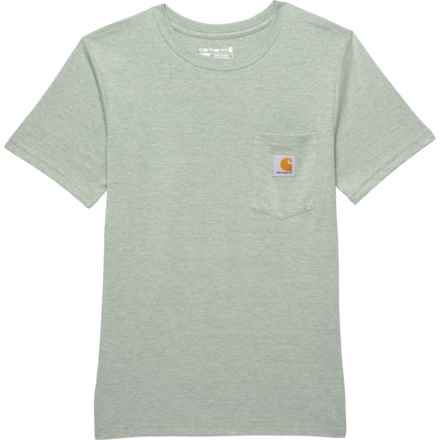 Carhartt Big Boys CA6375 Pocket T-Shirt - Short-Sleeve in Jade Heather