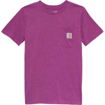 Carhartt Big Boys CA6375 Pocket T-Shirt - Short Sleeve in Magenta Ag