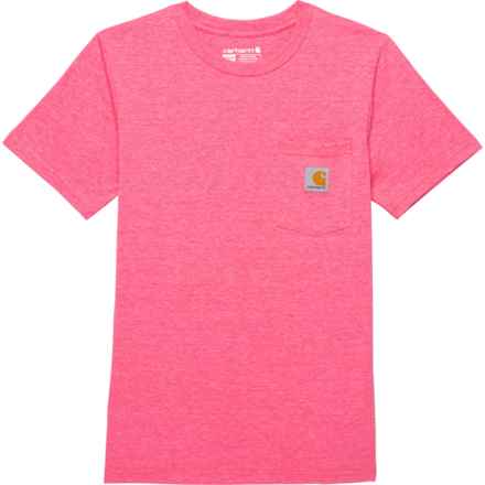 Carhartt Big Boys CA6375 Pocket T-Shirt - Short-Sleeve in Med Pink H