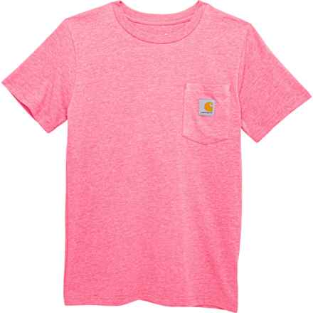 Carhartt Big Boys CA6375 Pocket T-Shirt - Short Sleeve in Med Pink H