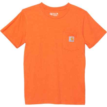 Carhartt Big Boys CA6375 Pocket T-Shirt - Short Sleeve in Orange