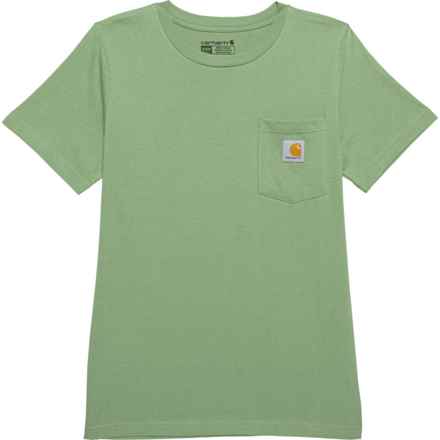 Carhartt Big Boys CA6514 Pocket T-Shirt - Short Sleeve in Med Green