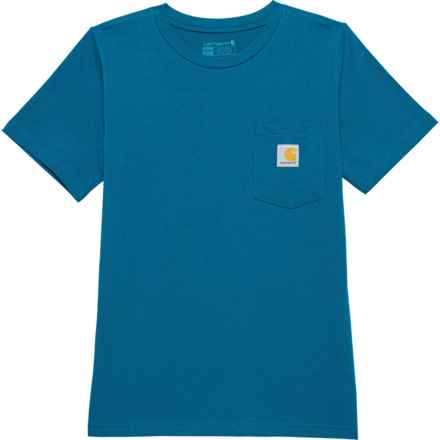 Carhartt Big Boys CA6514 Pocket T-Shirt - Short Sleeve in Navy