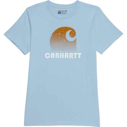 Carhartt Big Boys CA6520 Logo T-Shirt - Short Sleeve in Sky