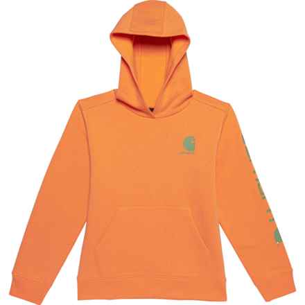 Carhartt Big Boys CA6549 Graphic Hoodie in Tangerine