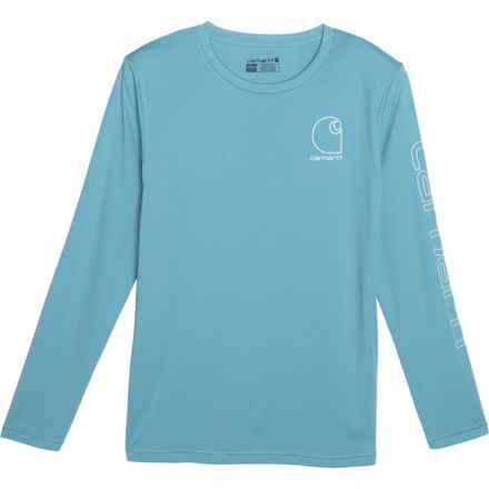 Carhartt Big Boys CA6695 Force® Sun Defender T-Shirt - UPF 50+, Long Sleeve in Med Blue