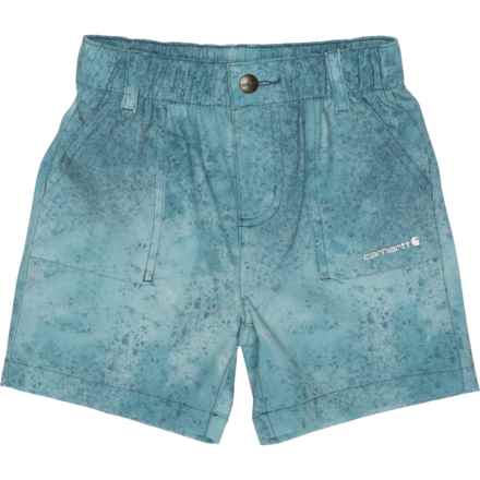 Carhartt Big Boys CH8336 LWD Cloud Camo Shorts in Dark Teal Bl