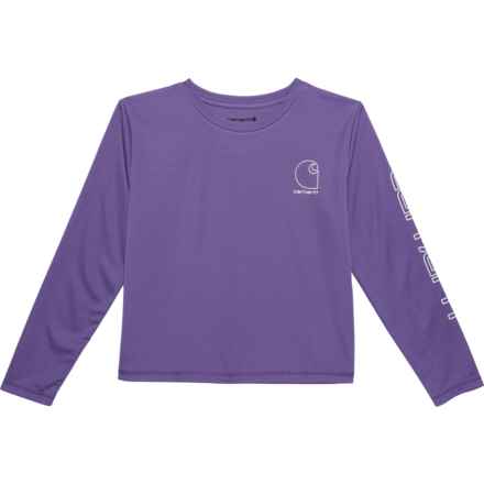 Carhartt Big Girls CA7033 Force® Sun Defender T-Shirt - UPF 50+, Long Sleeve in Purple