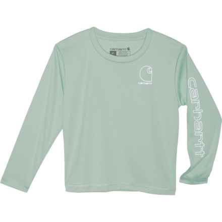 Carhartt Big Girls CA7127 Force® Sun Defender T-Shirt - UPF 50+, Long Sleeve in Med Green