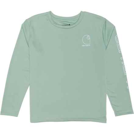 Carhartt Big Girls CA7127 Force® Sun Defender T-Shirt - UPF 50+, Long Sleeve in Med Green