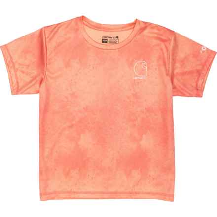 Carhartt Big Girls CA7128 Force® Sun Defender T-Shirt - UPF 50+, Short Sleeve in Lt Pink