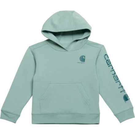 Carhartt Big Girls CA7131 Graphic Hoodie in Med Green