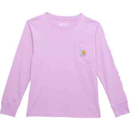 Carhartt Big Girls CA9944 Pocket T-Shirt - Long Sleeve in Lupine