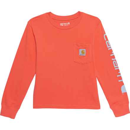 Carhartt Big Girls CA997 Pocket T-Shirt - Long Sleeve in Dubarry