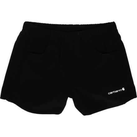 Carhartt Big Girls CH9309 Rugged Flex® Ripstop Shorts in Caviar Blk