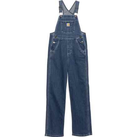 Carhartt Big Girls CM9739 Unlined Denim Bib Overalls in Med Wash Dn