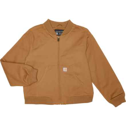Carhartt Big Girls CP9579 Rugged Flex® Canvas Jacket in Brown