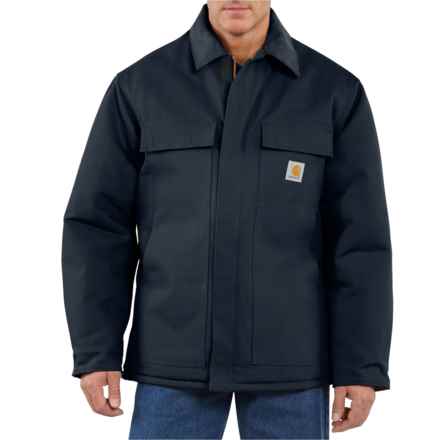 Carhartt C003 Big and Tall Traditional Quilt-Lined Duck Work Coat - Insulated in Dark Navy