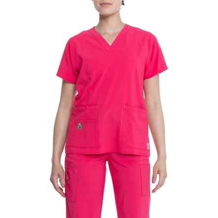 Carhartt C12110 Force® Media V-Neck Scrub Top - Short Sleeve in Pink