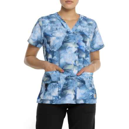 Carhartt C12114 Force® Cross-Flex V-Neck Print Scrub Shirt - Modern Fit, Short Sleeve in Multi