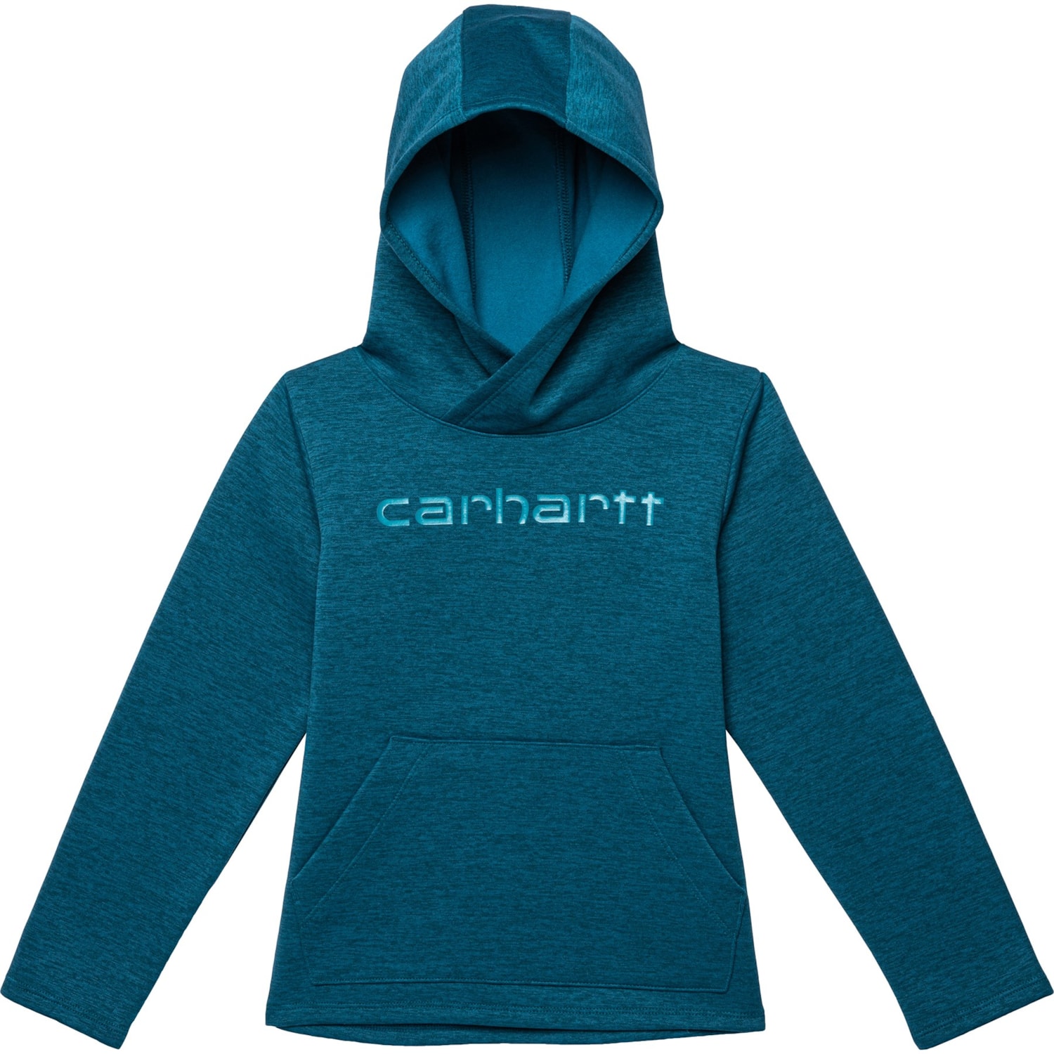 Girls' Force Blue Coral Heather Graphic Long Sleeve Fleece Hoodie