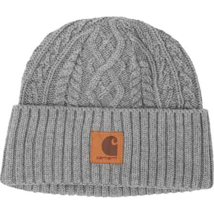 Carhartt CB8967 Plated Fisherman Beanie (For Big Girls) in Grey