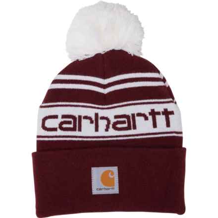 Carhartt CB8985 Knit Pom Beanie (For Big Boys) in Tawny Port