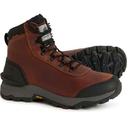 Carhartt FP6039 Outdoor 6” Leather Hiking Boots - Waterproof, Insulated (For Men) in Red Brown