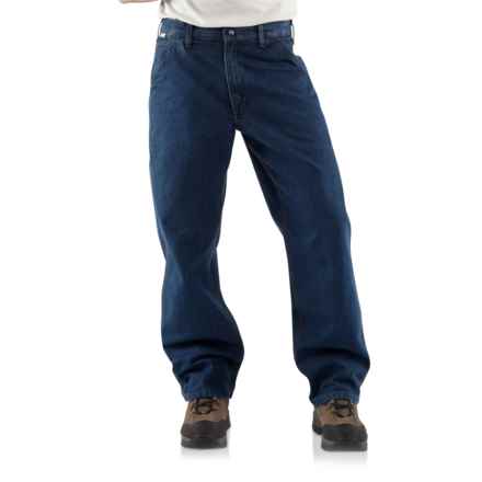 Carhartt FRB13 Big and Tall Flame-Resistant Signature Denim Dungaree Jeans - Factory Seconds in Denim