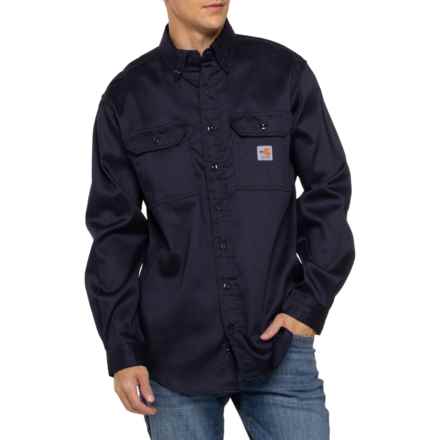 Carhartt FRS003 Flame-Resistant Lightweight Twill Shirt - Long Sleeve in Dark Navy