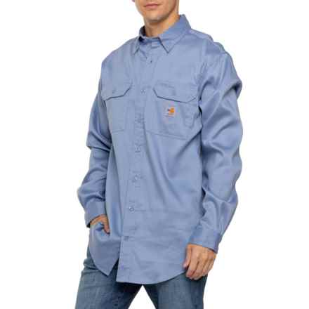 Carhartt FRS003 Flame-Resistant Lightweight Twill Shirt - Long Sleeve in Medium Blue