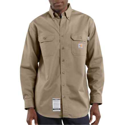 Carhartt FRS160 Big and Tall Flame-Resistant Classic Twill Shirt - Long Sleeve, Factory Seconds in Khaki