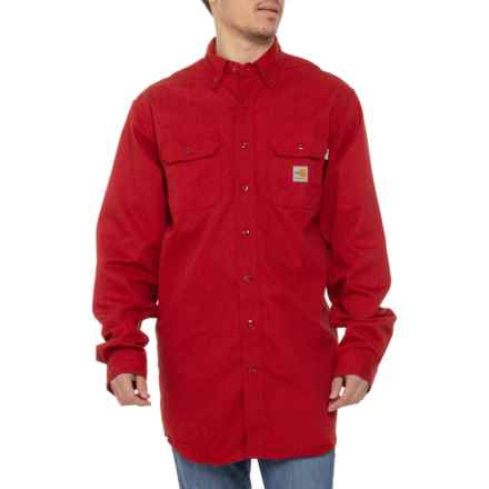 Carhartt FRS160 Big and Tall Flame-Resistant Classic Twill Shirt - Long Sleeve in Dark Crimson