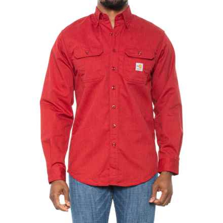 Carhartt FRS160 Flame-Resistant Classic Twill Shirt - Long Sleeve, Factory Seconds in Dark Crimson
