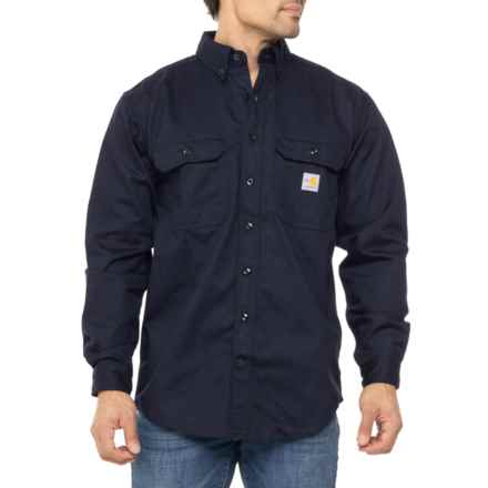 Carhartt FRS160 Flame-Resistant Classic Twill Shirt - Long Sleeve, Factory Seconds in Dark Navy