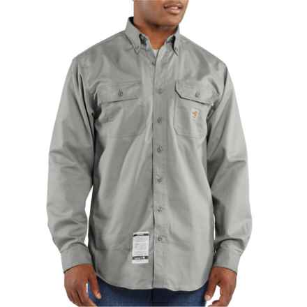 Carhartt FRS160 Flame-Resistant Classic Twill Shirt - Long Sleeve, Factory Seconds in Gray