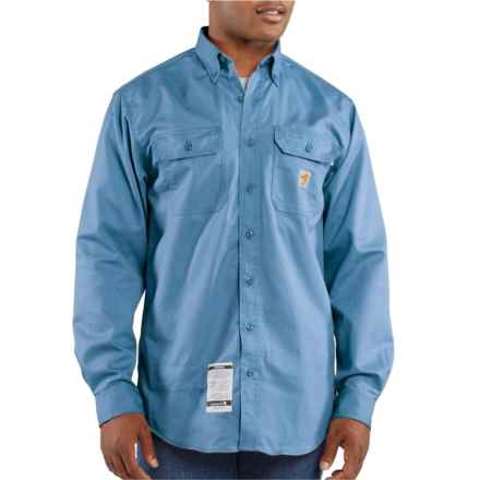 Carhartt FRS160 Flame-Resistant Classic Twill Shirt - Long Sleeve, Factory Seconds in Medium Blue