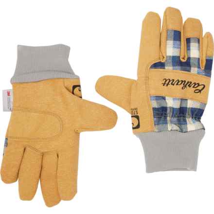 Carhartt GW0725 Storm Defender®Thinsulate® Duck Knit Cuff Gloves - Waterproof, Insulated (For Women) in Navy Plaid