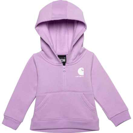 Carhartt Infant and Toddler Girls CA9965 Midweight Zip Neck Hoodie in Light Purple