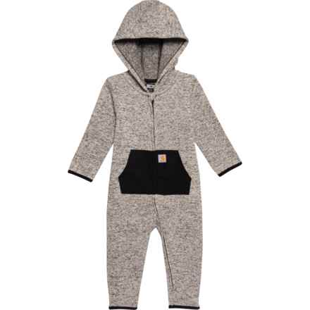 Carhartt Infant Boys and Girls CM5402 Fleece Zip-Front Coveralls - Long Sleeve in Brosbn10 Grey Heather