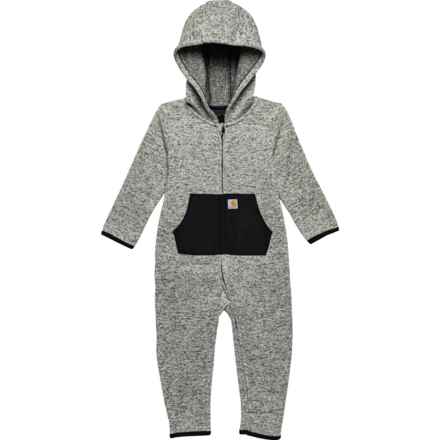 Carhartt Infant Boys and Girls CM5402 Zip-Front Fleece Coveralls - Long Sleeve in Grey Heather