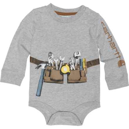Carhartt Infant Boys CA6312 Toolbelt Baby Bodysuit - Long Sleeve in L Gry Htr